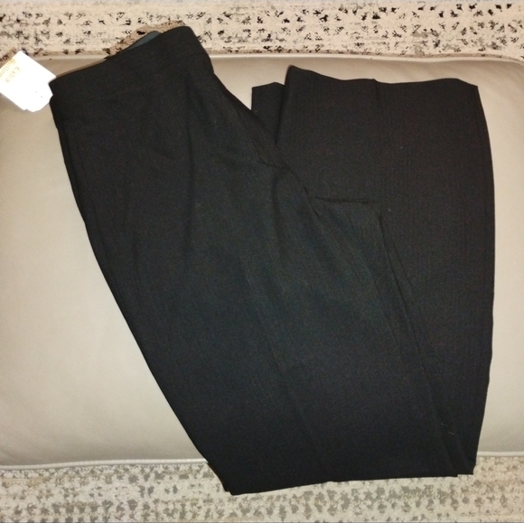 J. Crew Black Tonal Striped Wool Straight Leg Pants Sz 6 - Picture 12 of 14